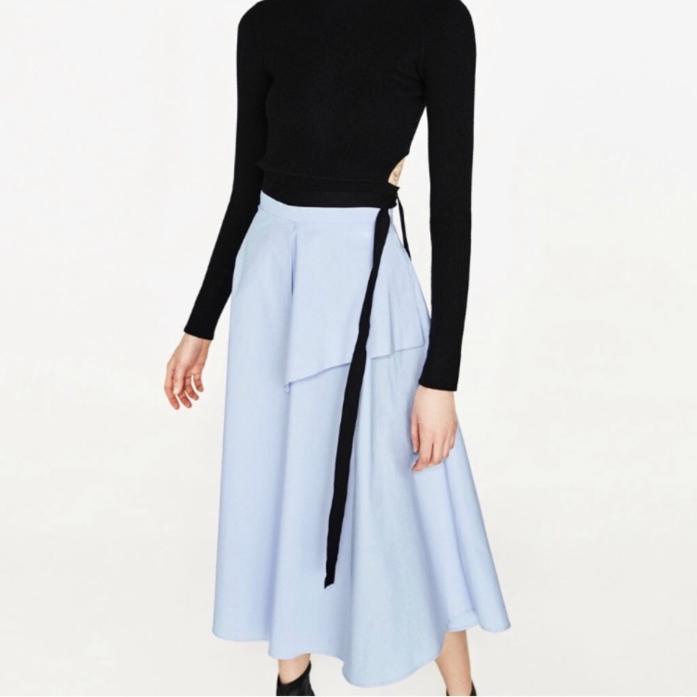 Brand New Light Blue Midi Skirt